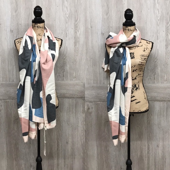 Back2Basics Accessories - Blush Camo Print Woven Oblong Scarf